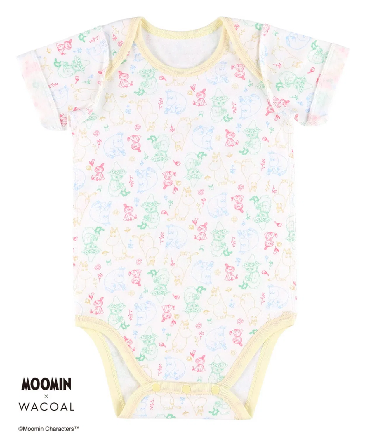 Детский боди-комбинезон с коротким рукавом Moomin WACOAL KIDS BABY, Yellow