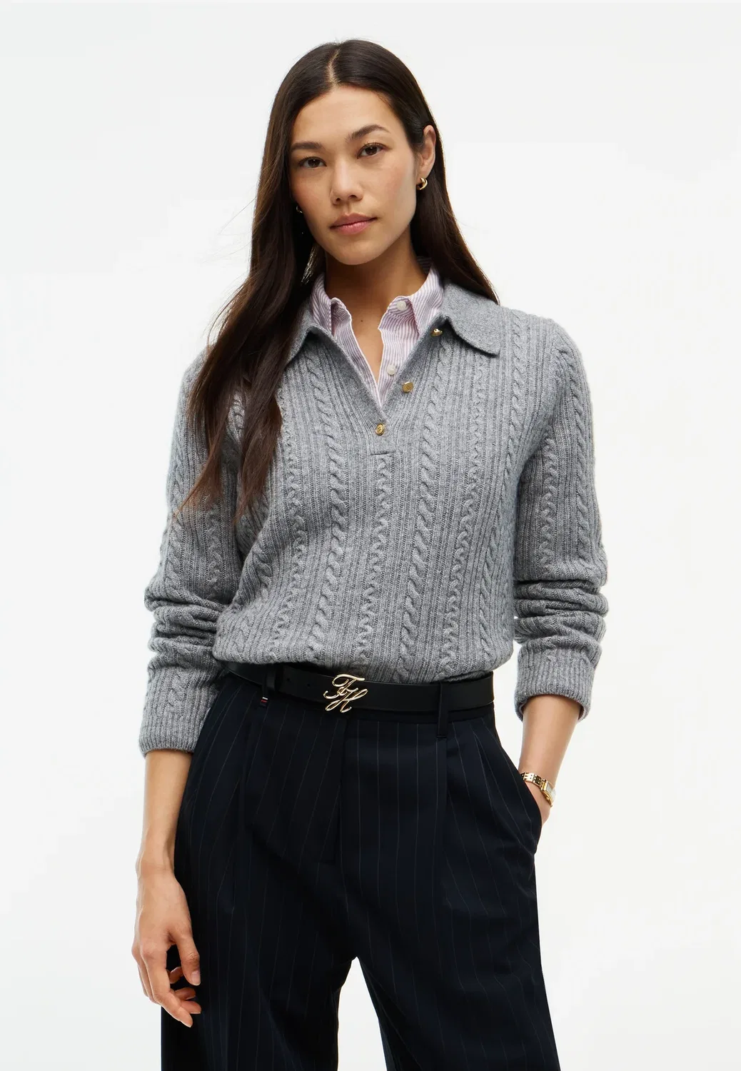 Кабель стандартной посадки - перемычка Tommy Hilfiger, Medium Grey Heather