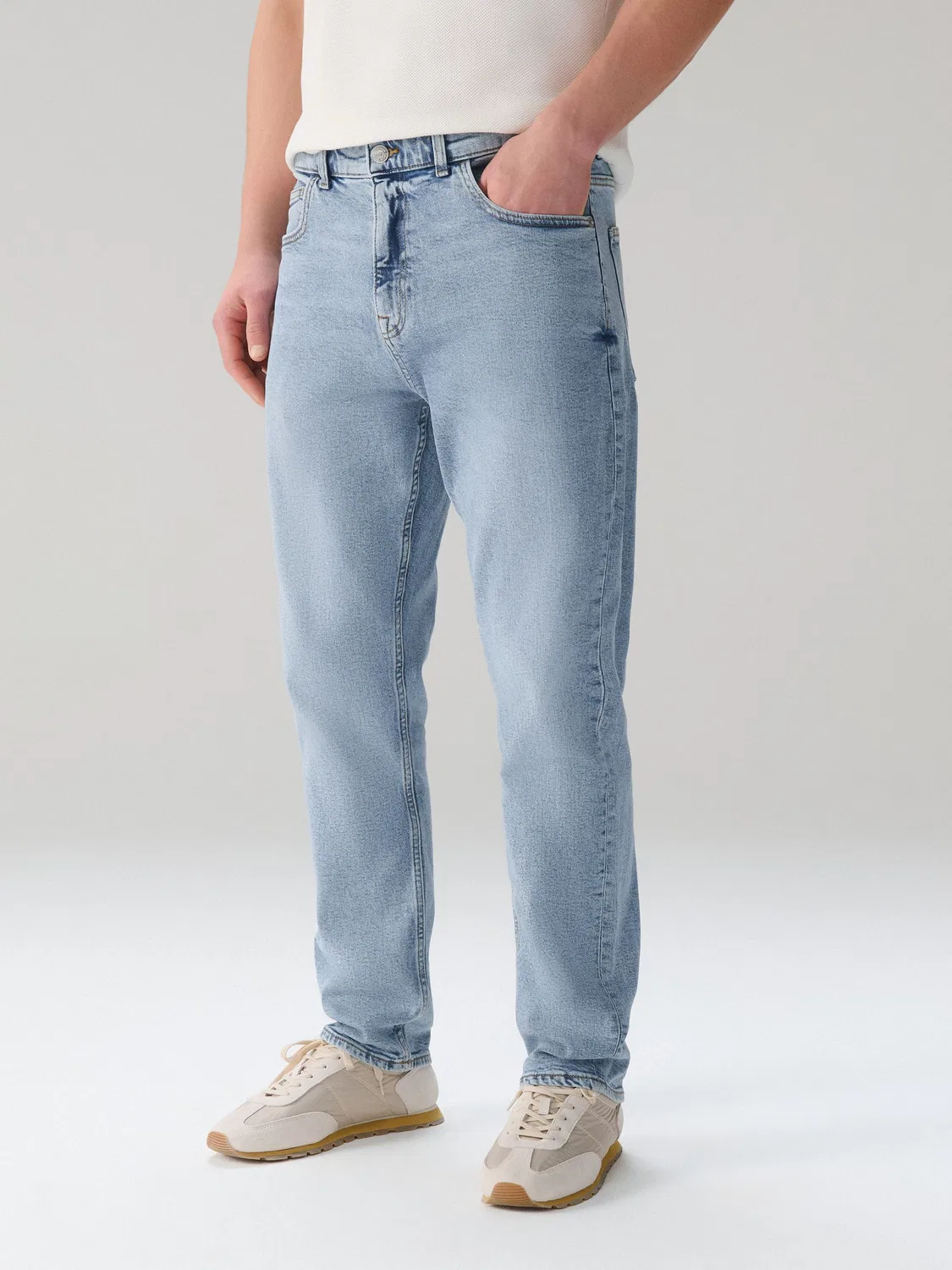 Джинсы классические Slim Fit Next, Bleach Blue Denim