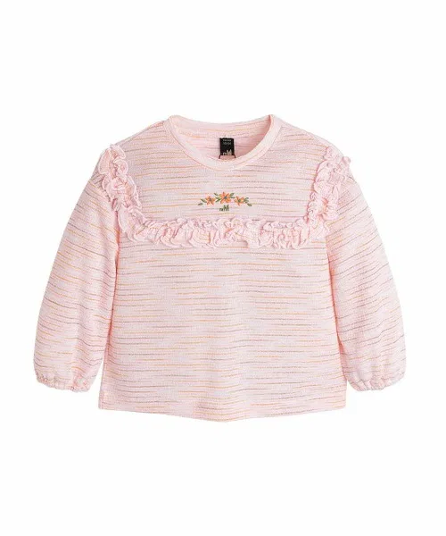 Детская футболка с длинным рукавом с вышивкой, Хамминг, moimoln, Pink