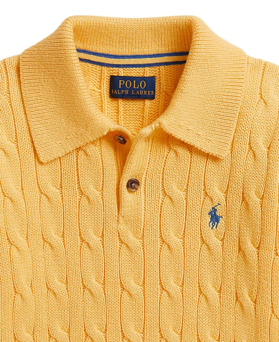 Свитер из хлопка с косами Polo Ralph Lauren, Beach Yellow — фото 3