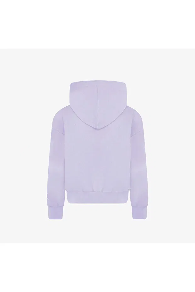 Детское худи для девочек с длинным рукавом Jordan Fundamentals Blocked Kids Nike, Purple — фото 2