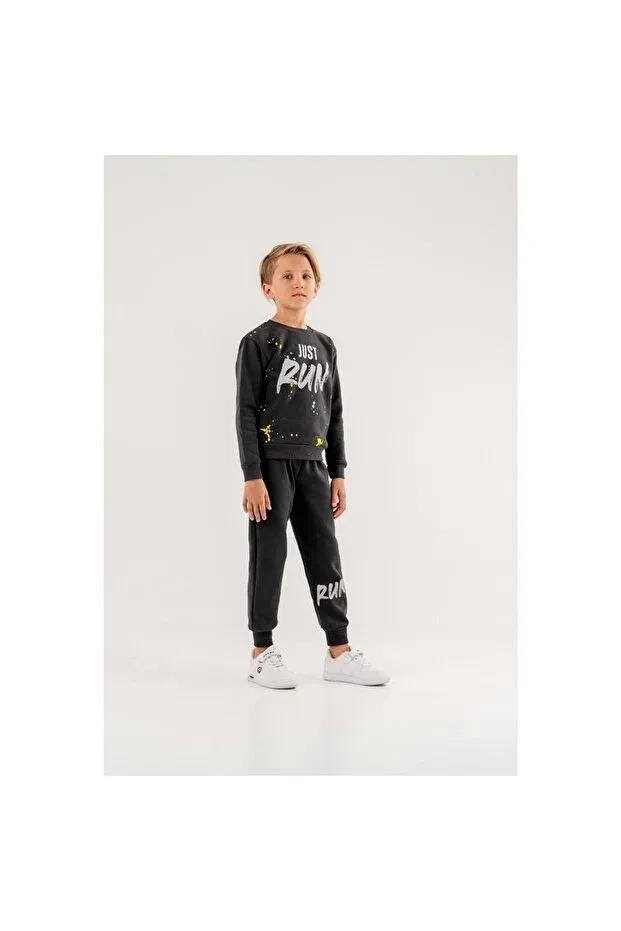 Детский спортивный костюм с графическим принтом Coppa Kids, Smoky Grey