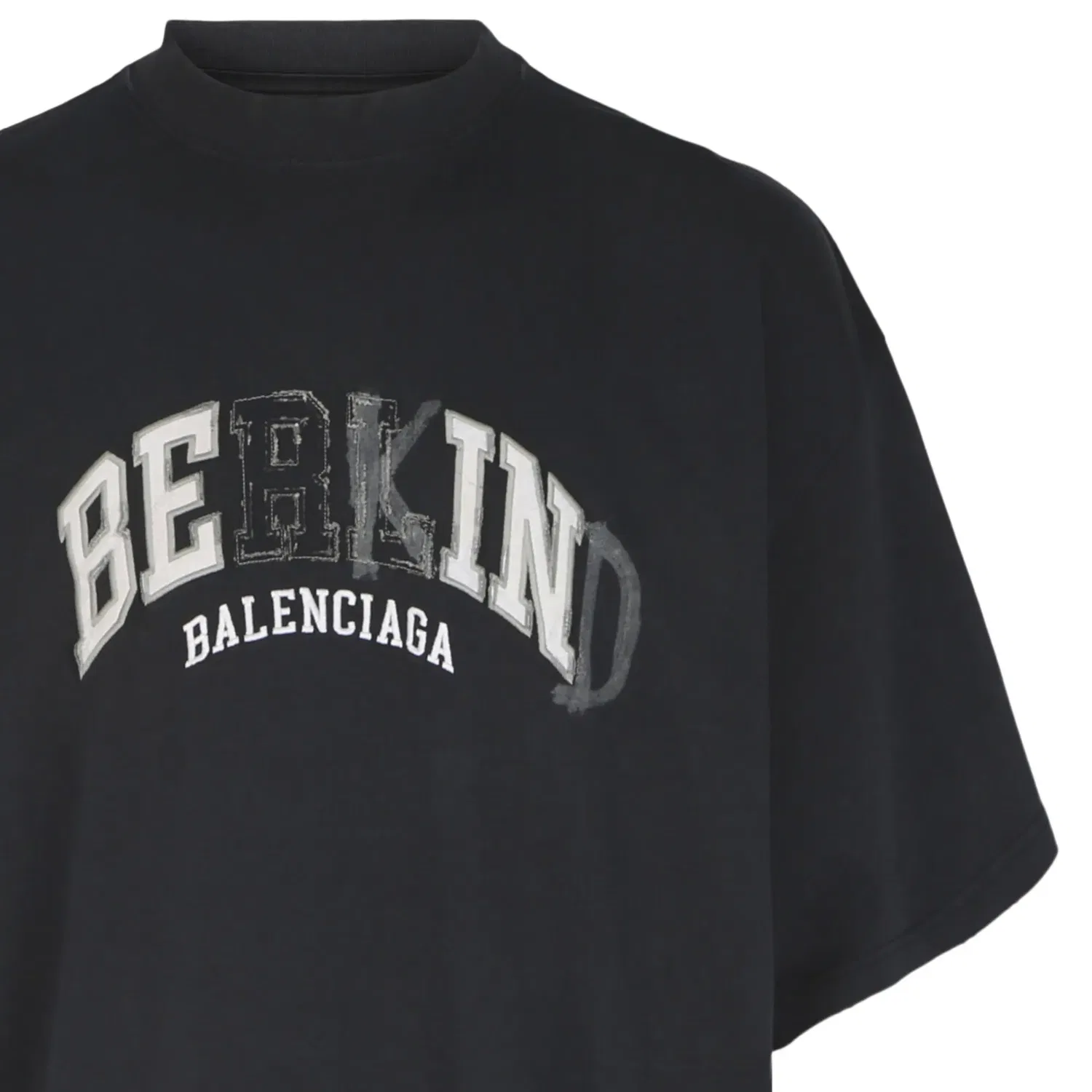 Футболка Balenciaga Be Kind Oversized, черный — фото 3