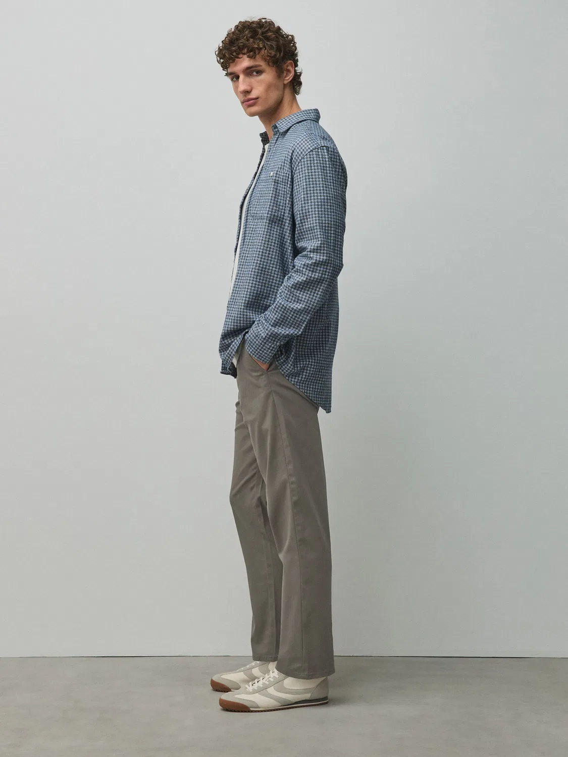 Брюки прямого кроя из хлопка с эластаном, Chinos Next, Mushroom Brown — фото 3