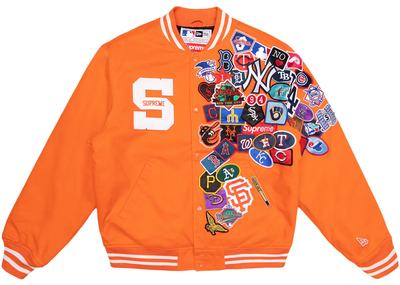 Мужская бейсбольная куртка New Era MLB Varsity Jacket Supreme, Orange