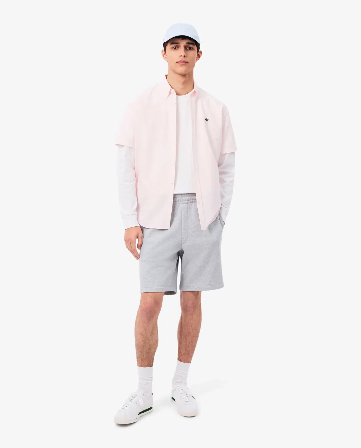 Мужские шорты из футера с принтом Lacoste, Gris Oscuro