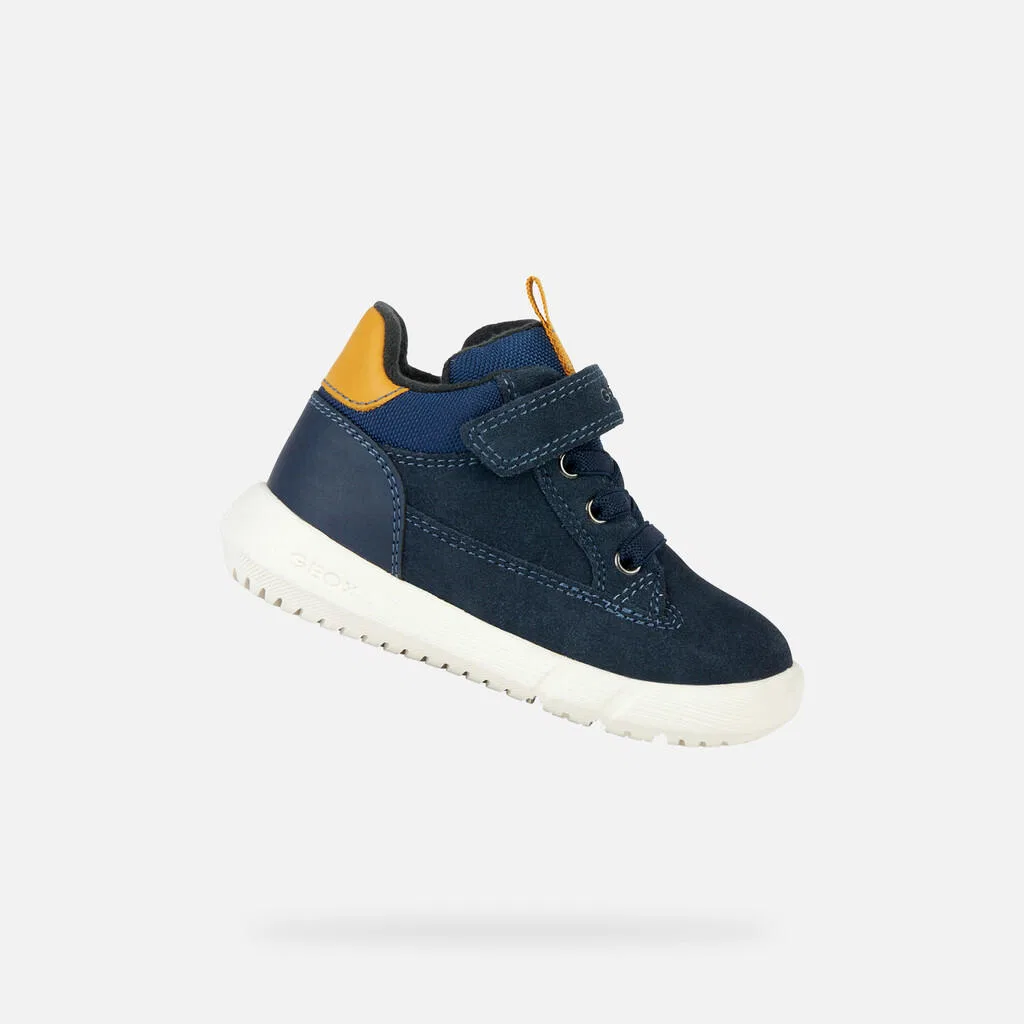 Детские кроссовки с текстурой B Hyroo Boy Geox, Navyblau Ockergelb