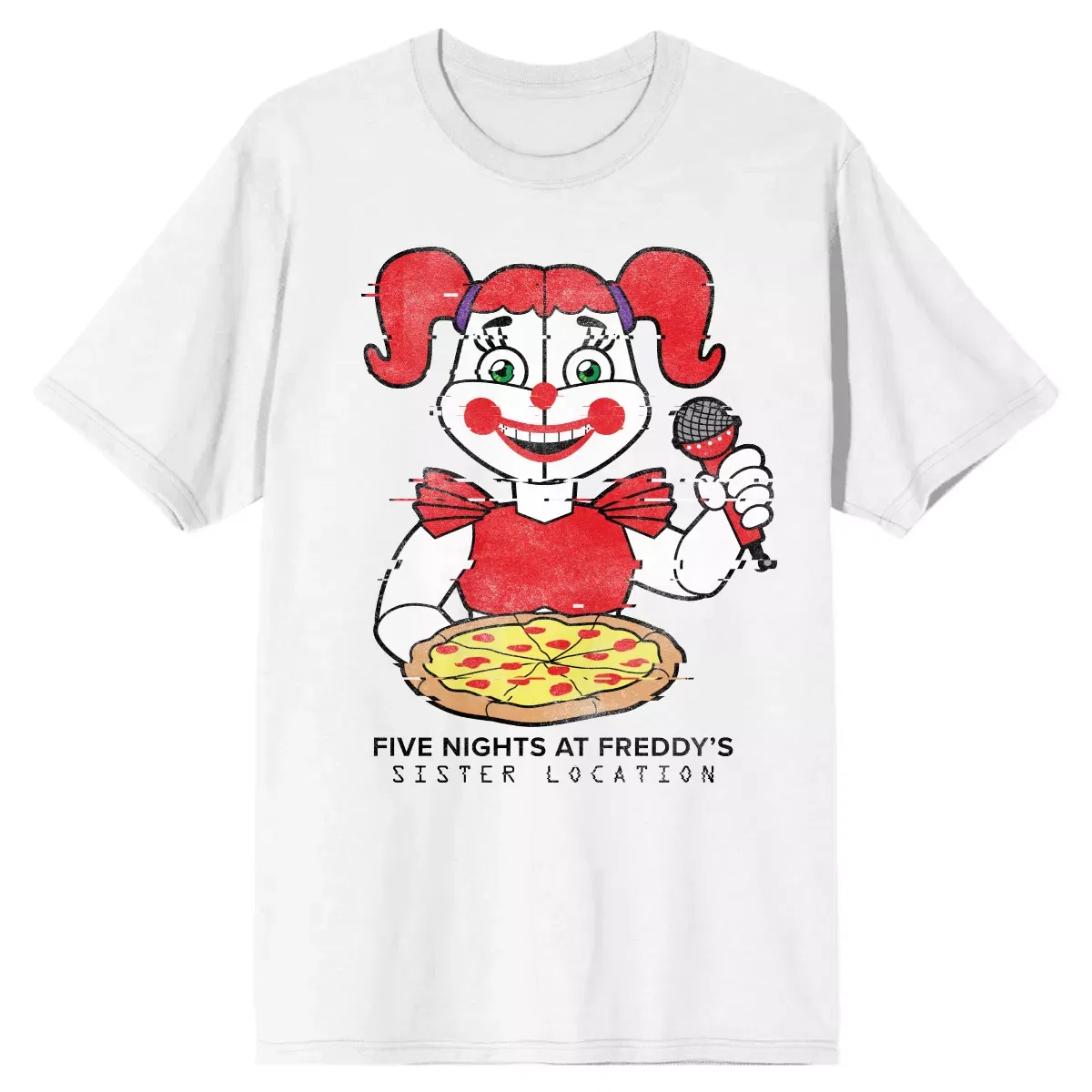 Детское футболка с принтом Girls Circus Babys Pizza Freddy Fazbear Shirt Five Nights at Freddy's, White