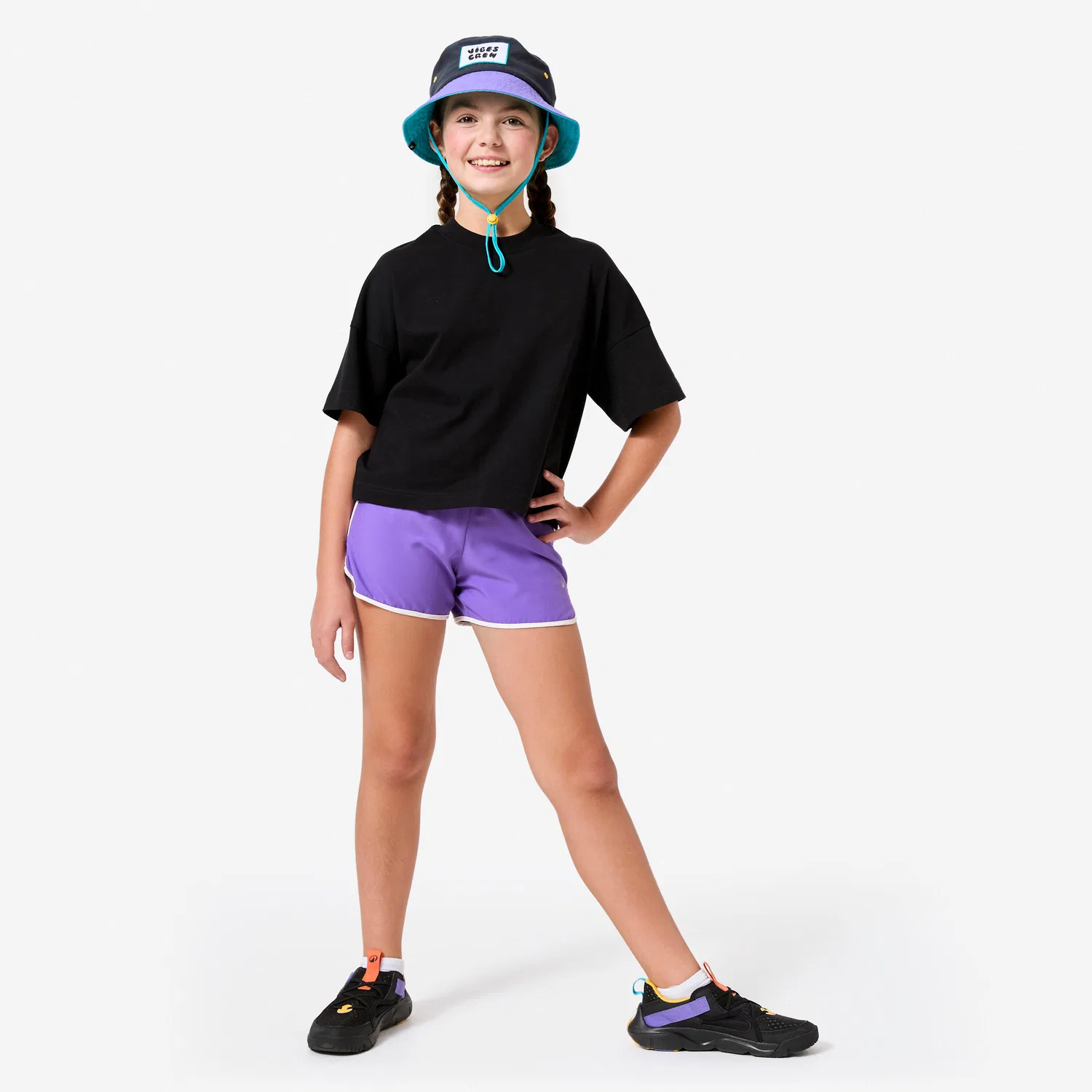 Детская футболка свободного кроя T-Shirt Kinder Loose Fit Decathlon, Ultraschwarz — фото 2