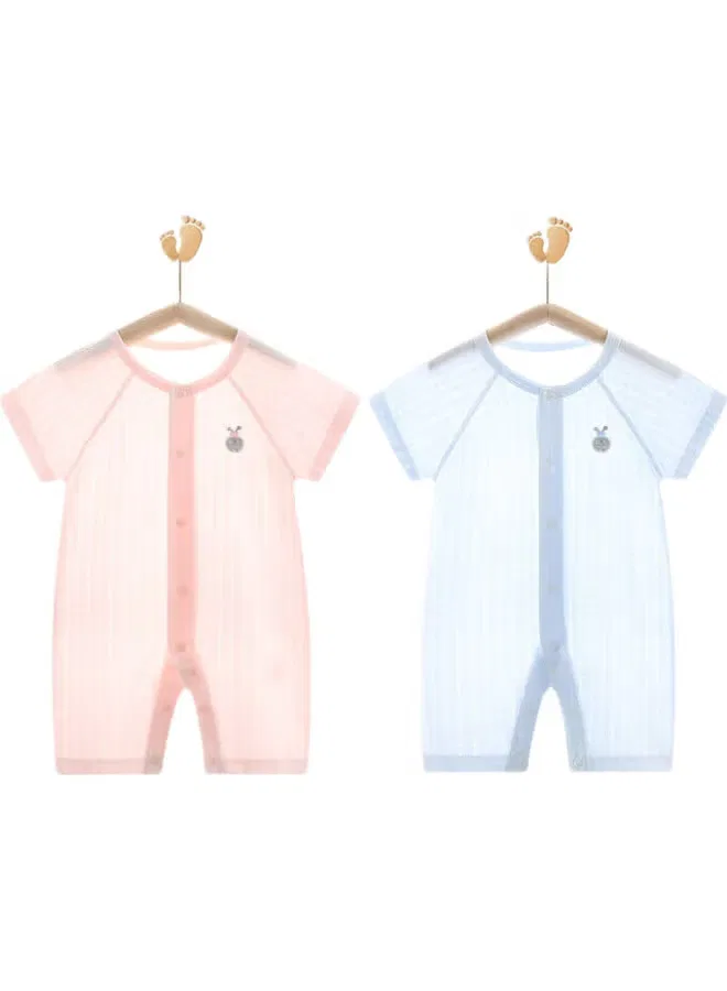 Боди-комбинезон комплект из 2 предметов с коротким рукавом Babyprints, белый и синий — фото 3