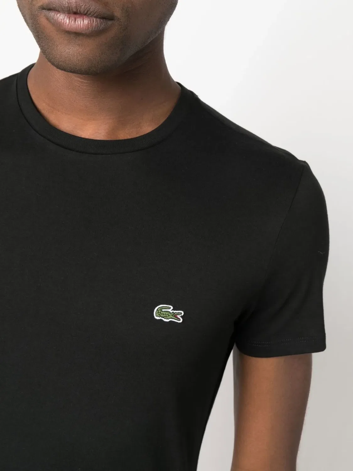 Lacoste Футболка из хлопка Пима, черная — фото 2