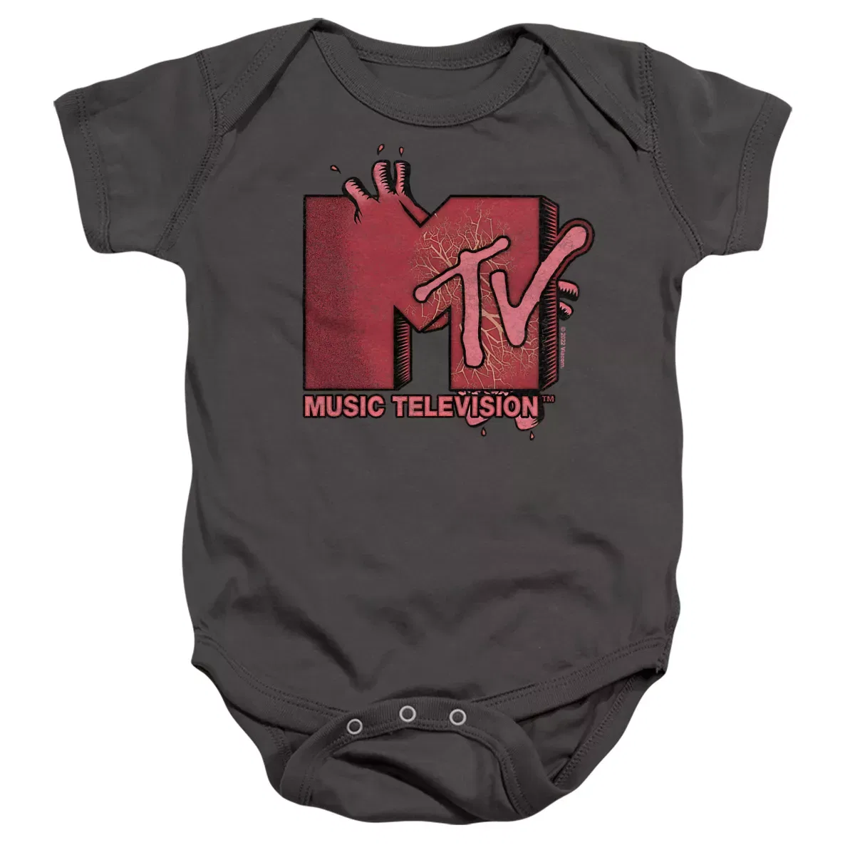 Детское боди для мальчиков с коротким рукавом MTV, Charcoal