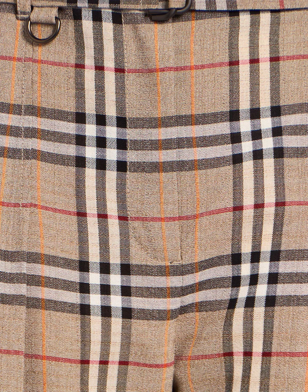 Женские широкие брюки с принтом Burberry, бежевый — фото 4