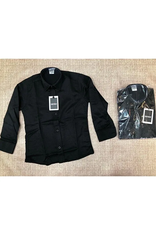 Детская рубашка для мальчиков из льна Dobby linen shirt Senor, Black