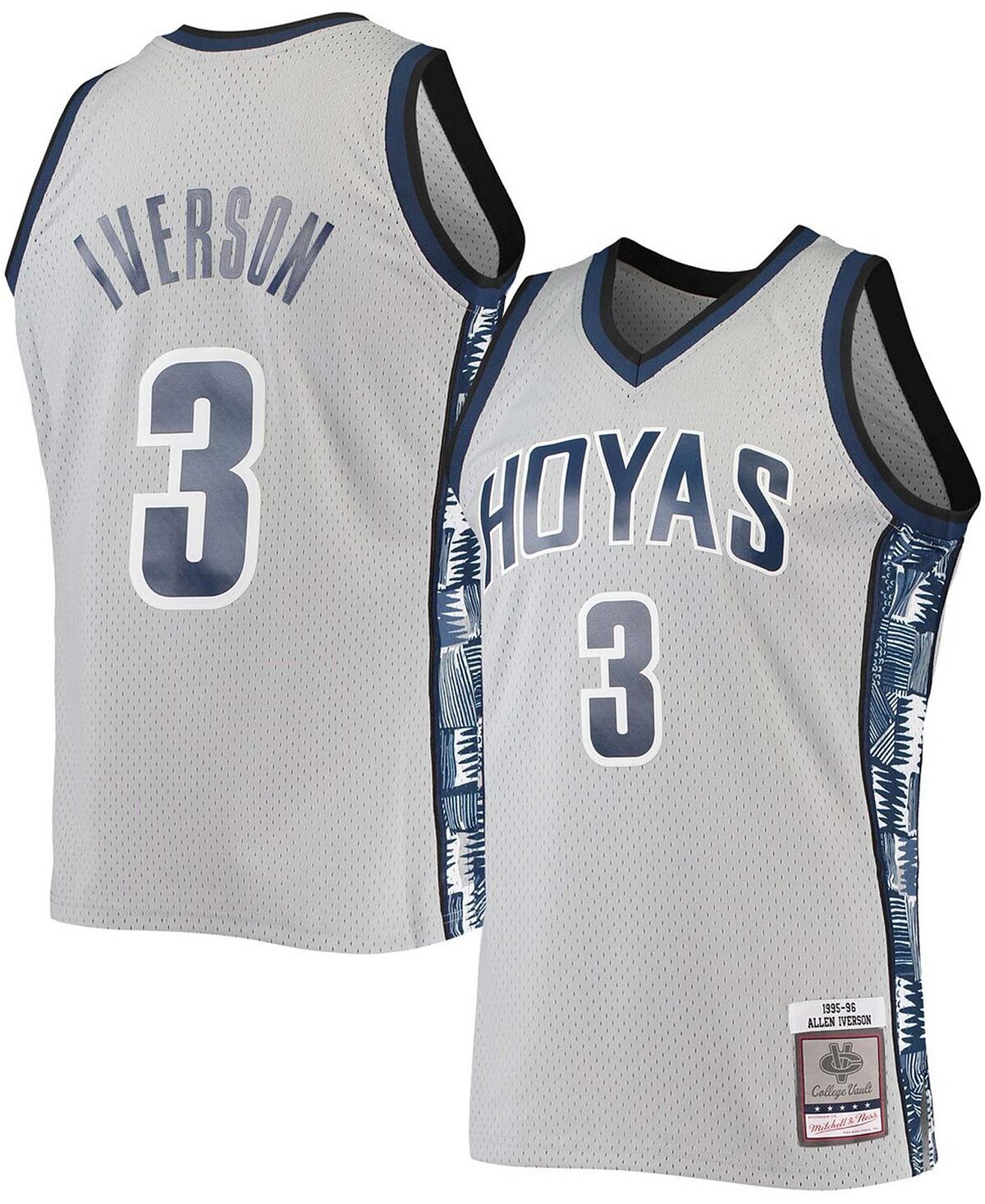 

Футболка Mitchell & Ness Men's Allen Iverson Gray Georgetown Hoyas 1995-96 Swingman, серый