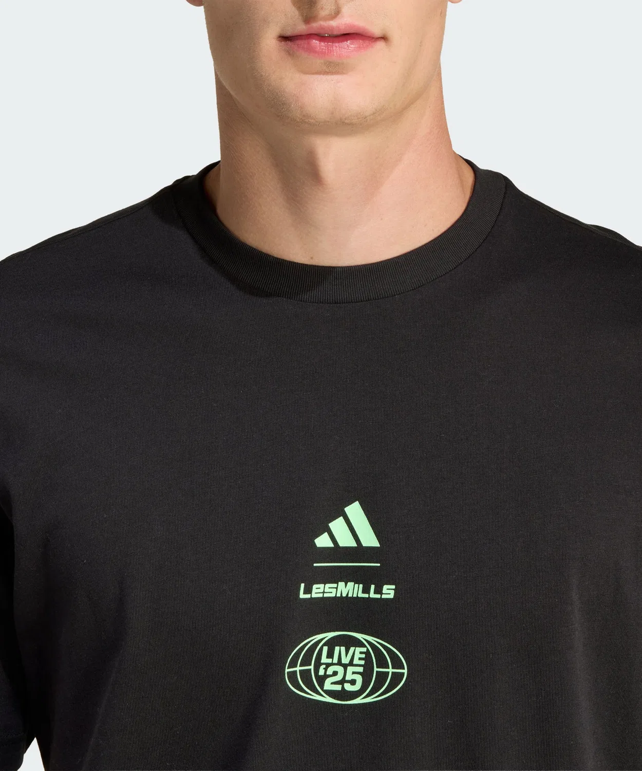 Мужская футболка с графическим принтом Les Mills Tour Adidas, Black — фото 4