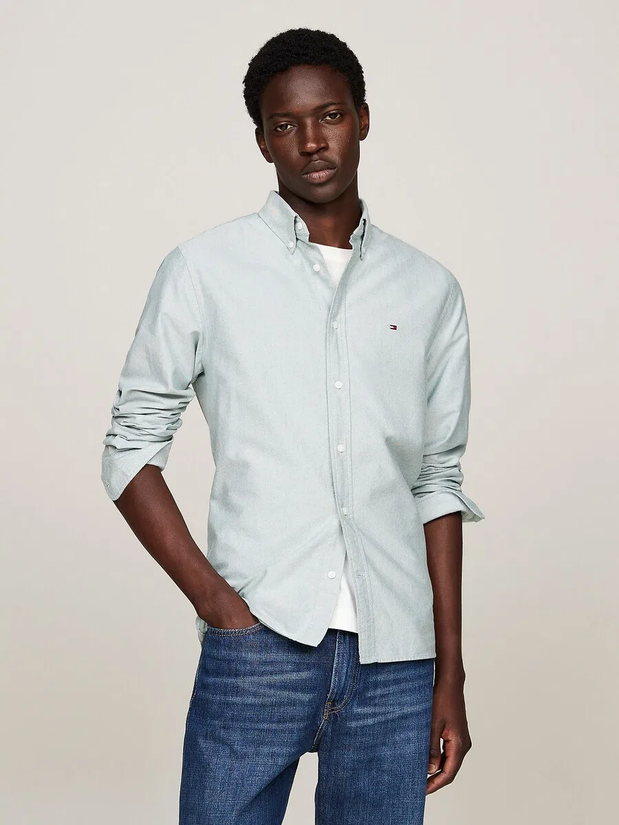 Рубашка TOMMY HILFIGER Regular fit на пуговицах, цвет «Regular Fit Flag Embroidery», пастельно-зеленый — фото 2
