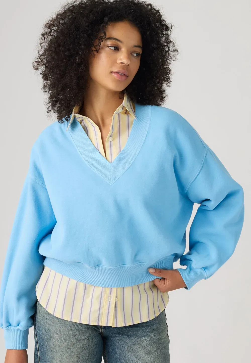 Винтажная толстовка Levi'S, H226 Womens Fleece Alaskan Blue Brushed Fleece — фото 3