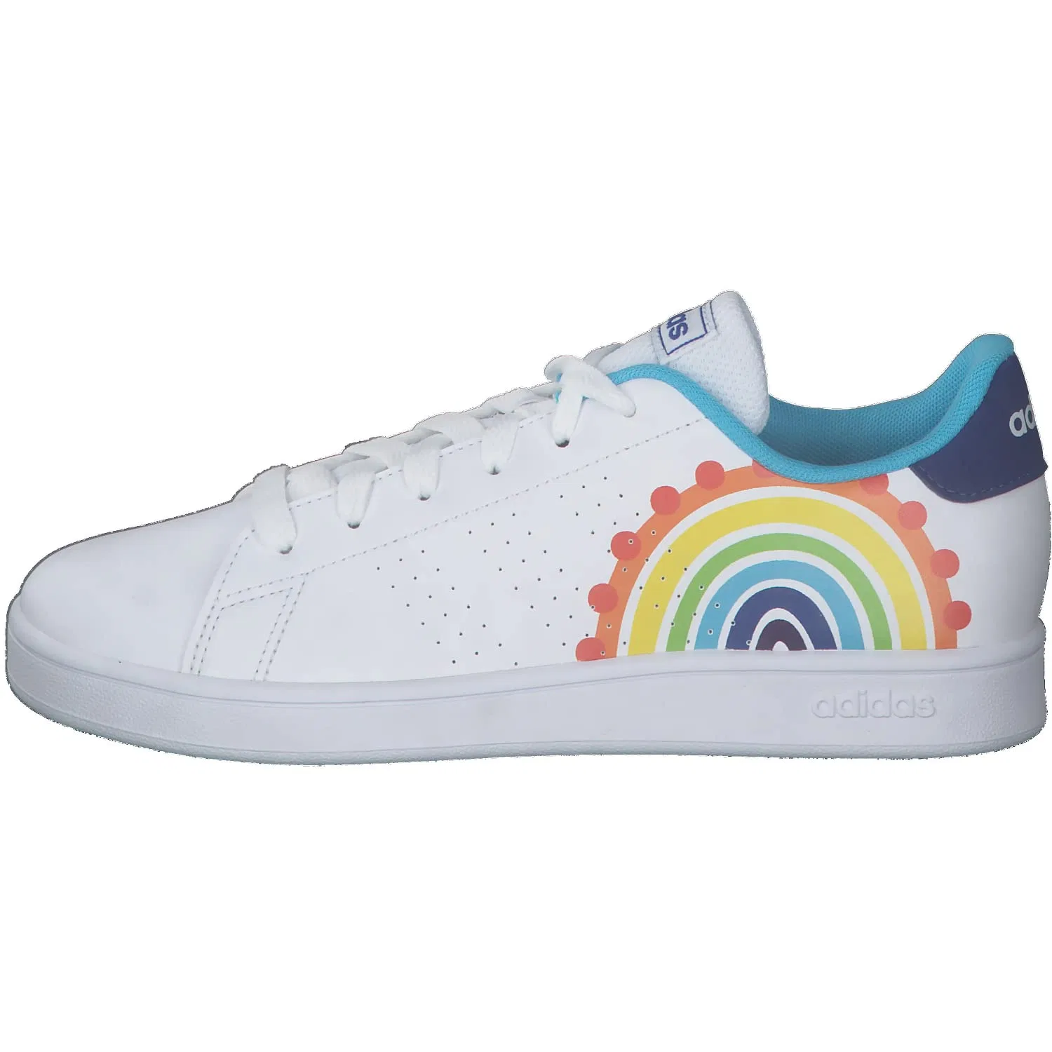 Детские кроссовки с перфорацией Advantage K Adidas, White Cloud Royal Blue Bright Cyan — фото 2