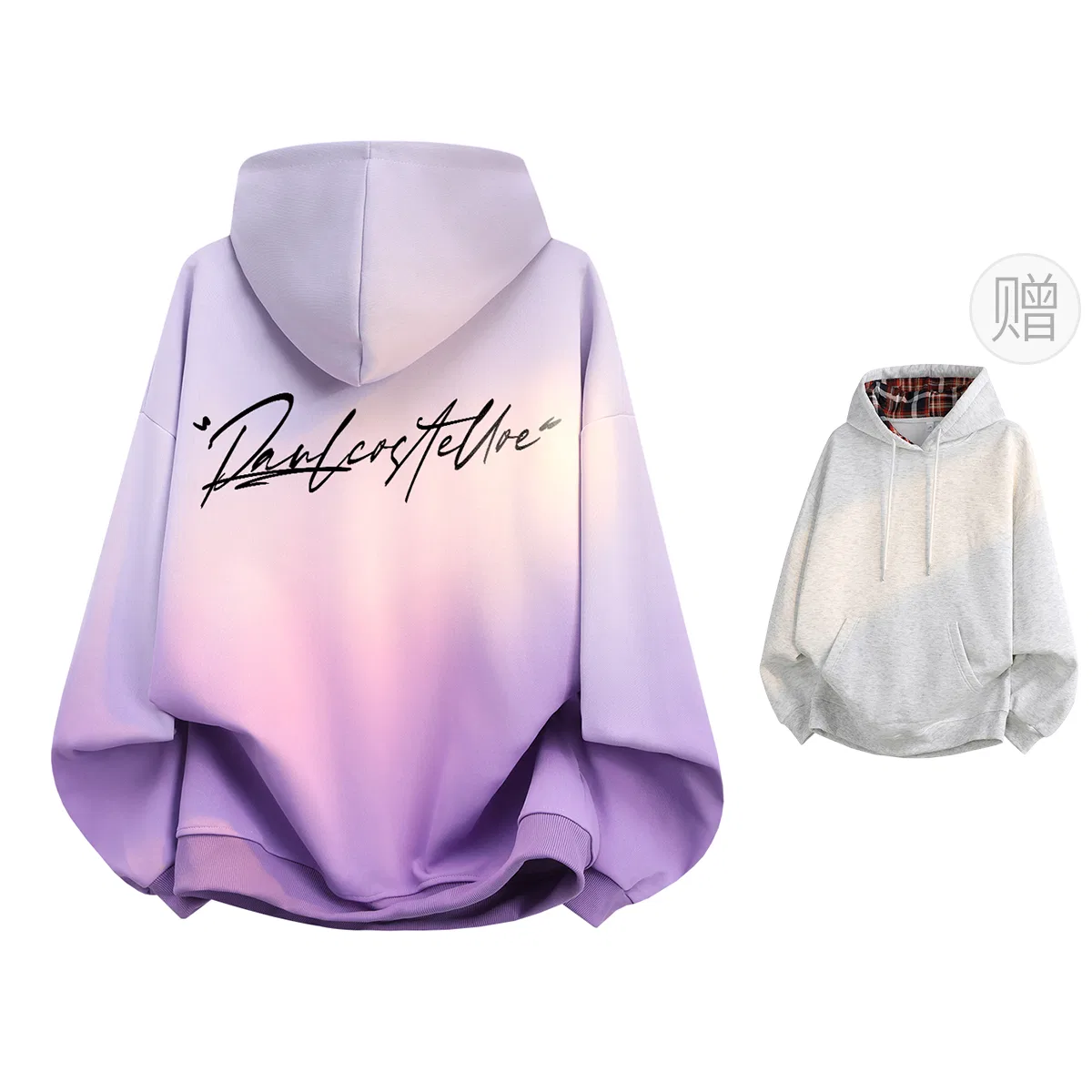 Детский свитшот с принтом Purple With Plaid Sweatshirt Included Paul Costelloe