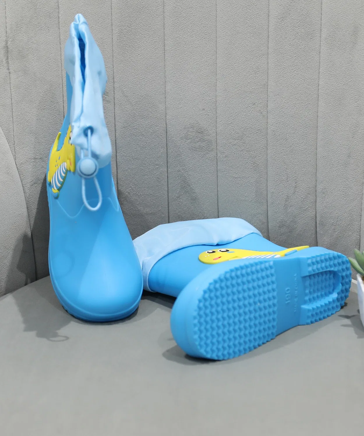 Детские дождевые сапоги с принтом животных, модель Animal Design, shoes365, Blue — фото 3