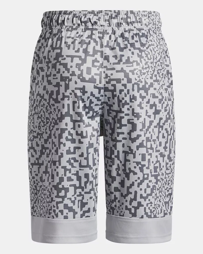 Шорты для мальчиков с внутренним швом 23 см, быстросохнущие, UA Velocity Printed UnderArmour, Mod Gray/Black — фото 2
