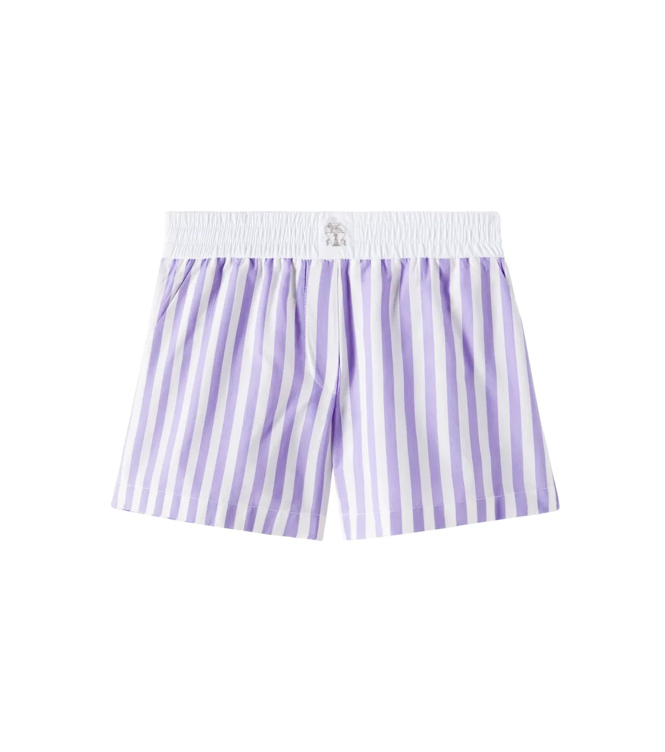 Шорты-бермуды хлопковые с полосками Brunello Cucinelli Kids, фиолетовый