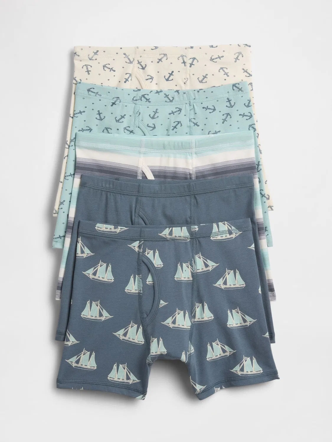 Боксеры Gap Stretch Cotton Boxer Briefs 5-Pack, синий