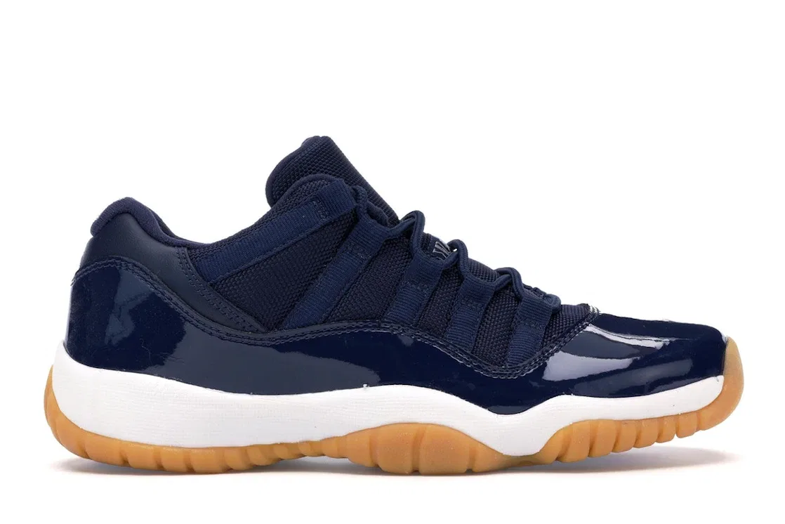 Детские кроссовки с высоким берцем Midnight Navy Jordan 11 Retro Low Jordan, Midnight Navy/White-Light Gum Brown