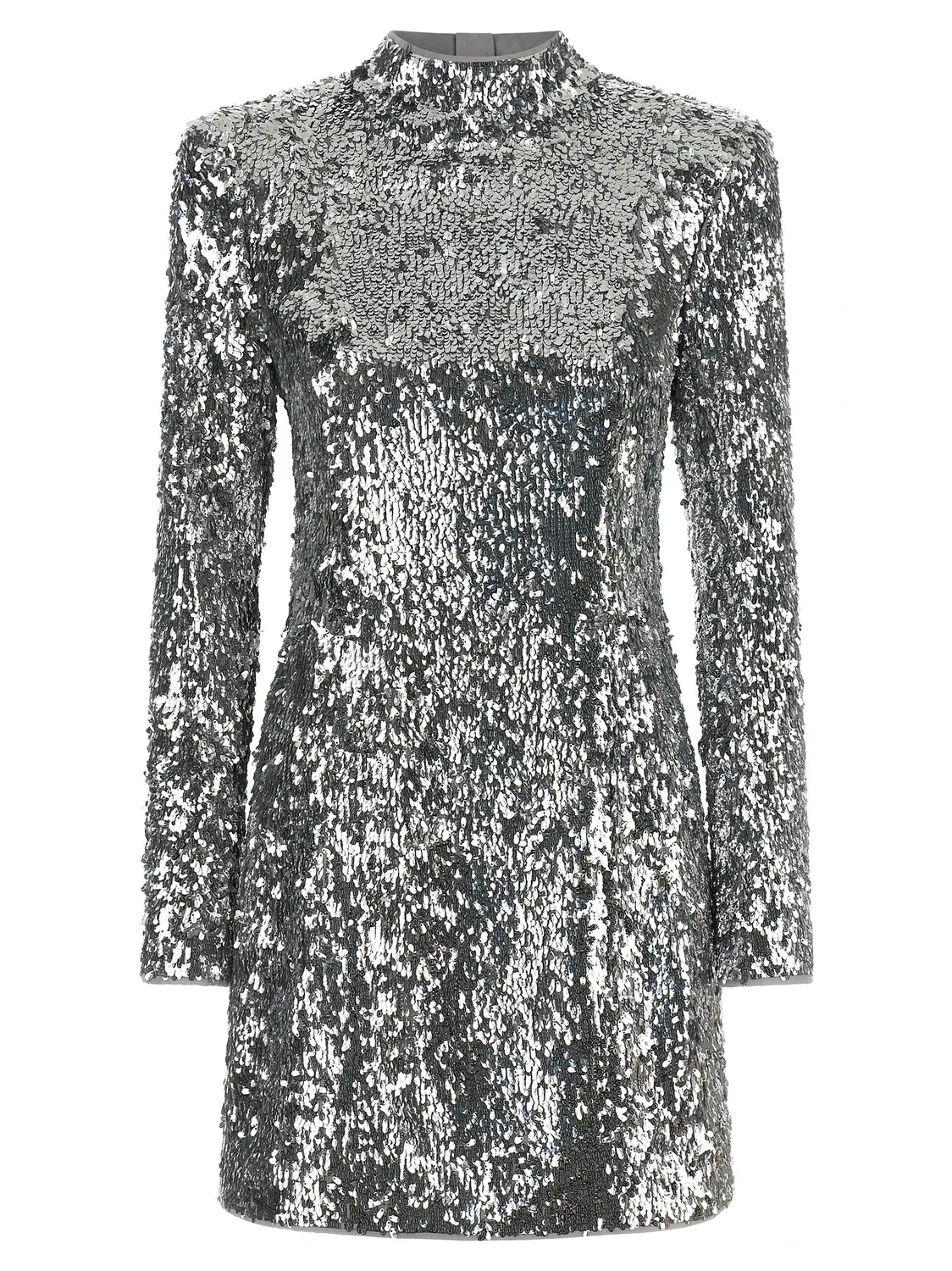 Платье с пайетками BALMAIN, серебряный