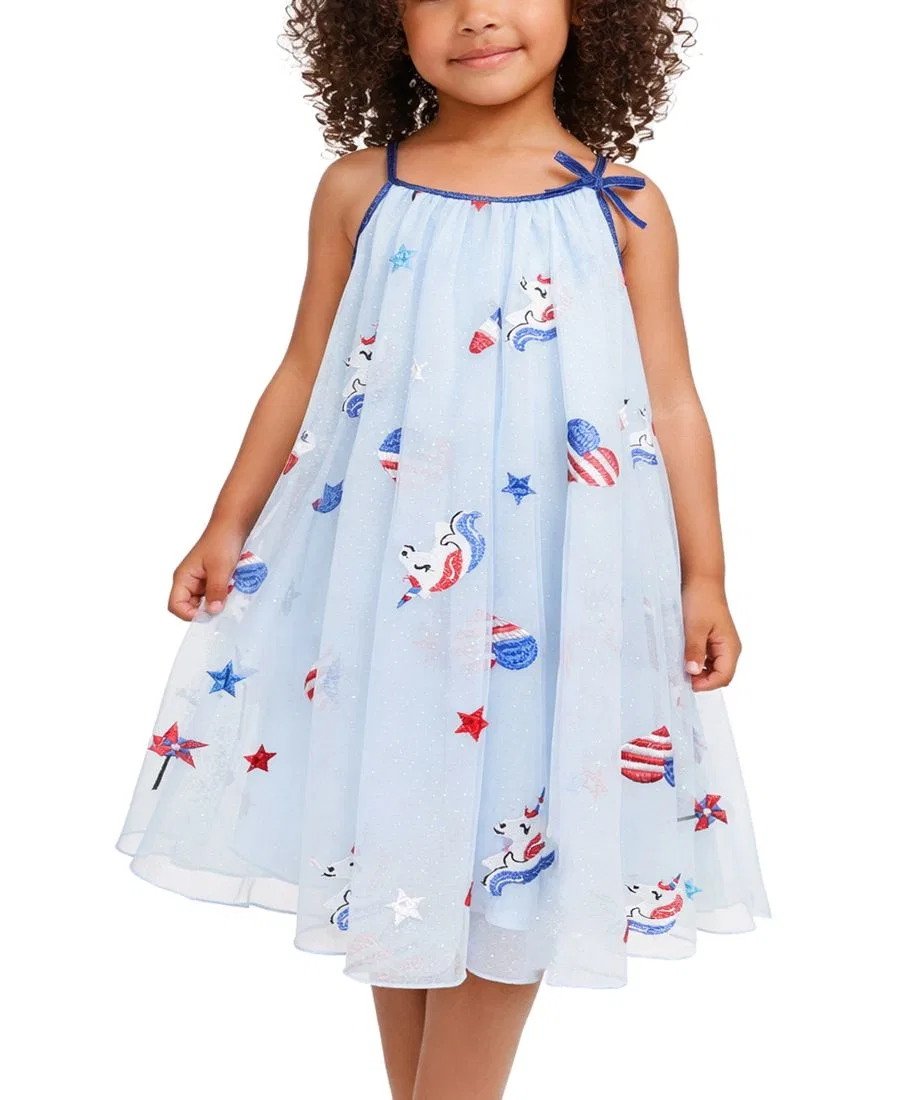 Платье с принтом, модель Mesh Fluffy Dress Pink & Violet, Blue