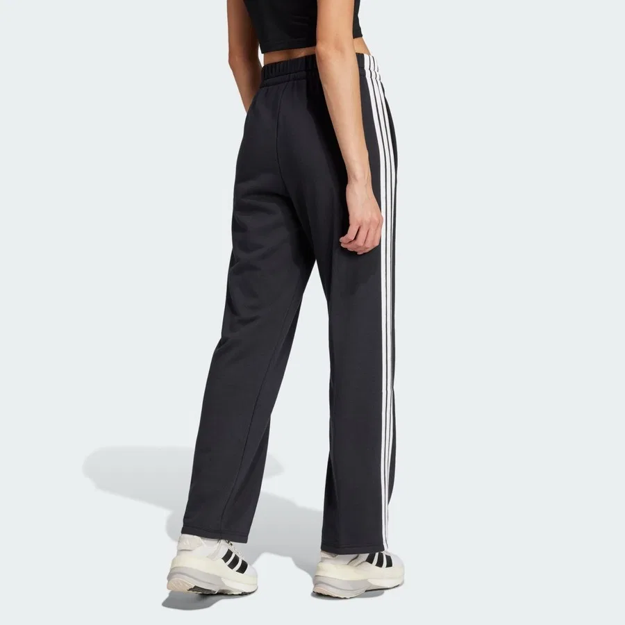 Спортивные штаны с тремя полосками Sportswear Essentials 3-Stripes Open Hem French Terry, adidas, Черный — фото 2