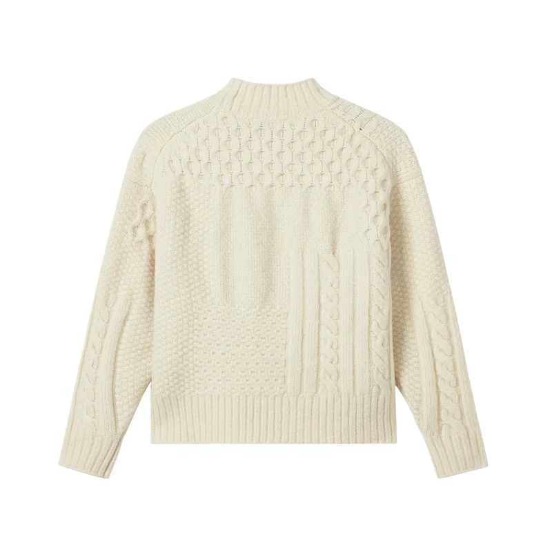 Свитер LACOSTE XFJ/Cream White с высоким воротником — фото 3