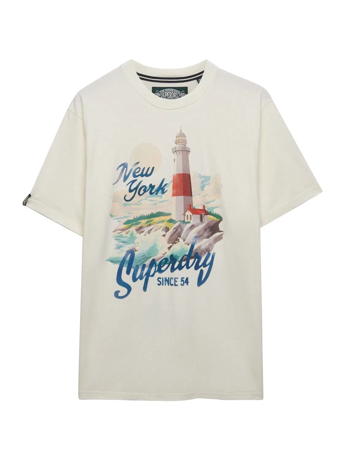 Футболка свободного кроя Maritime Superdry, бело-синяя — фото 4