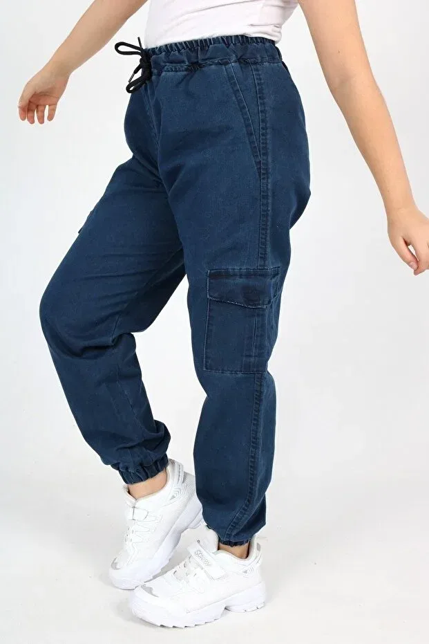 Детские спортивные брюки для девочек с принтом Jannock, Navy Blue — фото 3