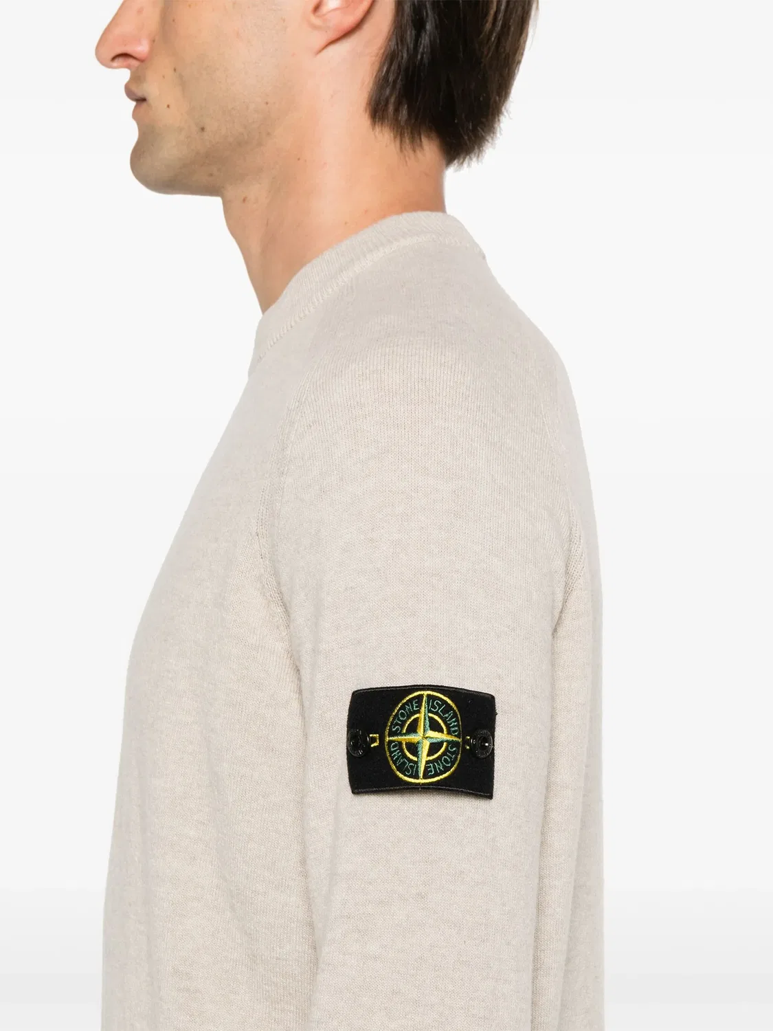 Свитер с компасом Stone Island, песочно-бежевый — фото 3