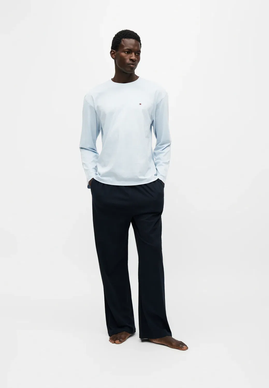 Оригинальный пижамный комплект для сна Tommy Hilfiger, Sky Blu/Navy Blue — фото 2