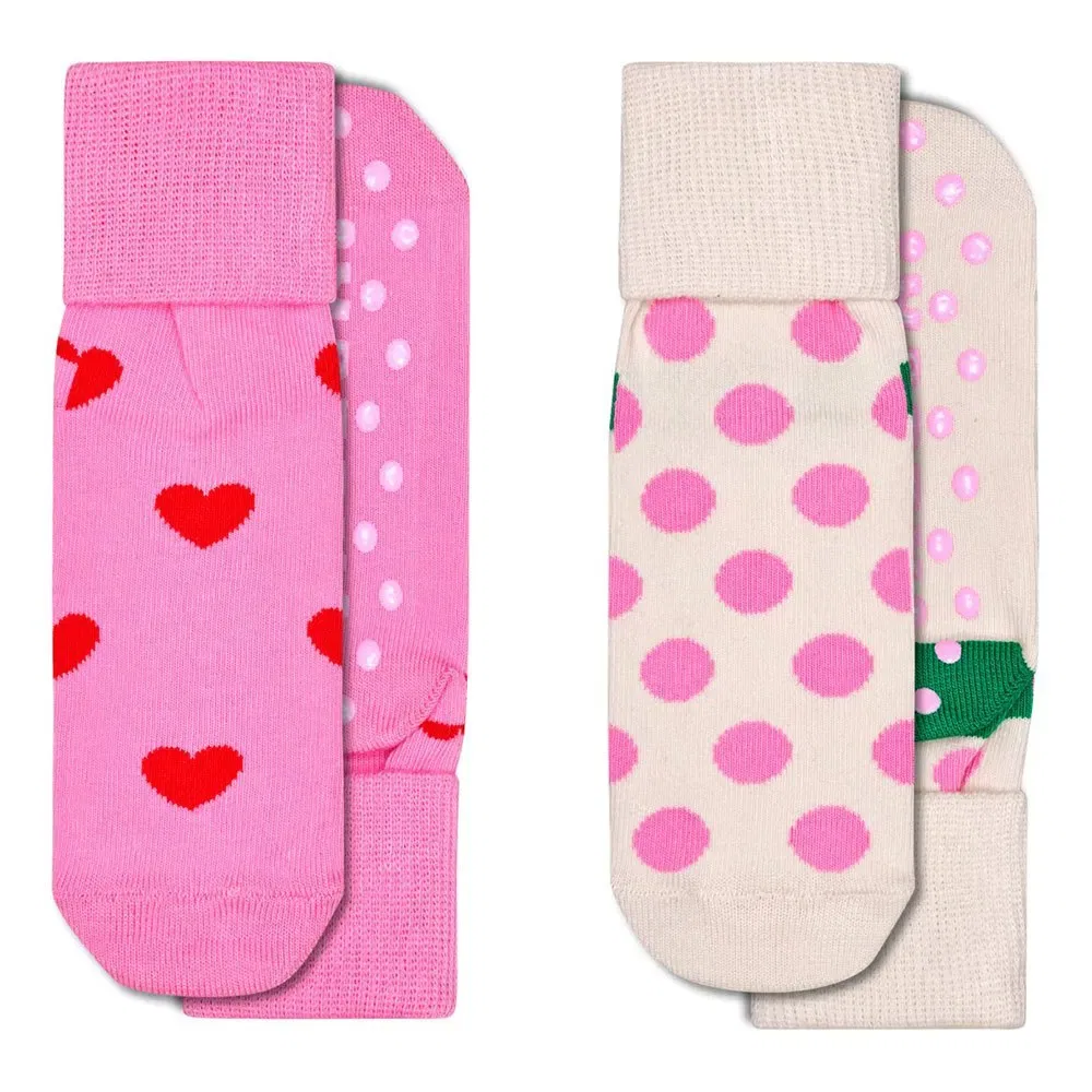 Носки длинные Heart & Big Dots Anti Slip 2 пары Happy Socks, розовый