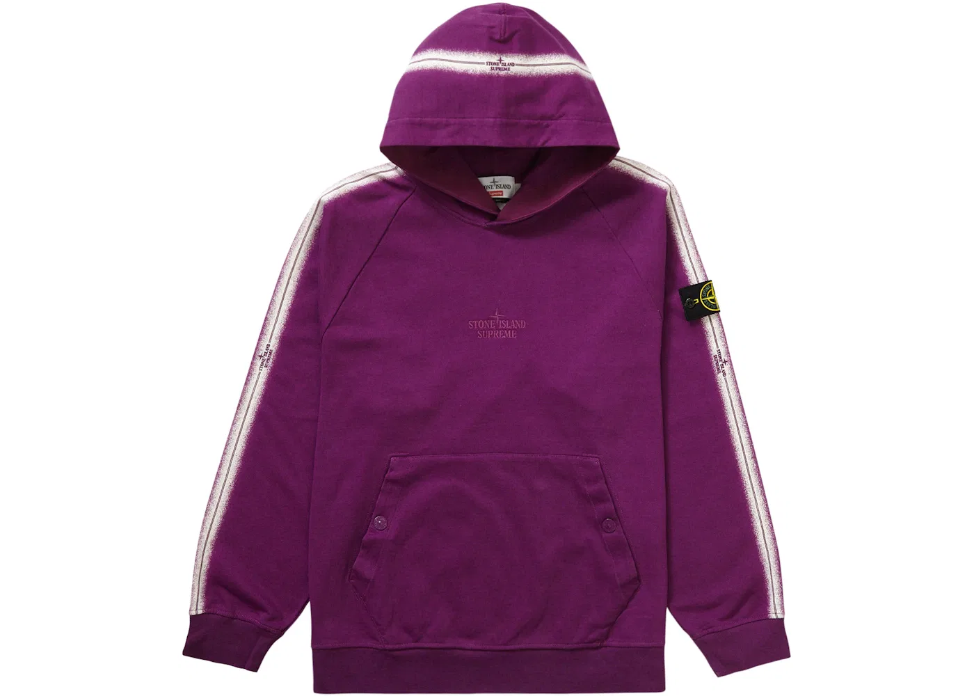 Мужская худи с полоской Supreme Stone Island Stripe Purple