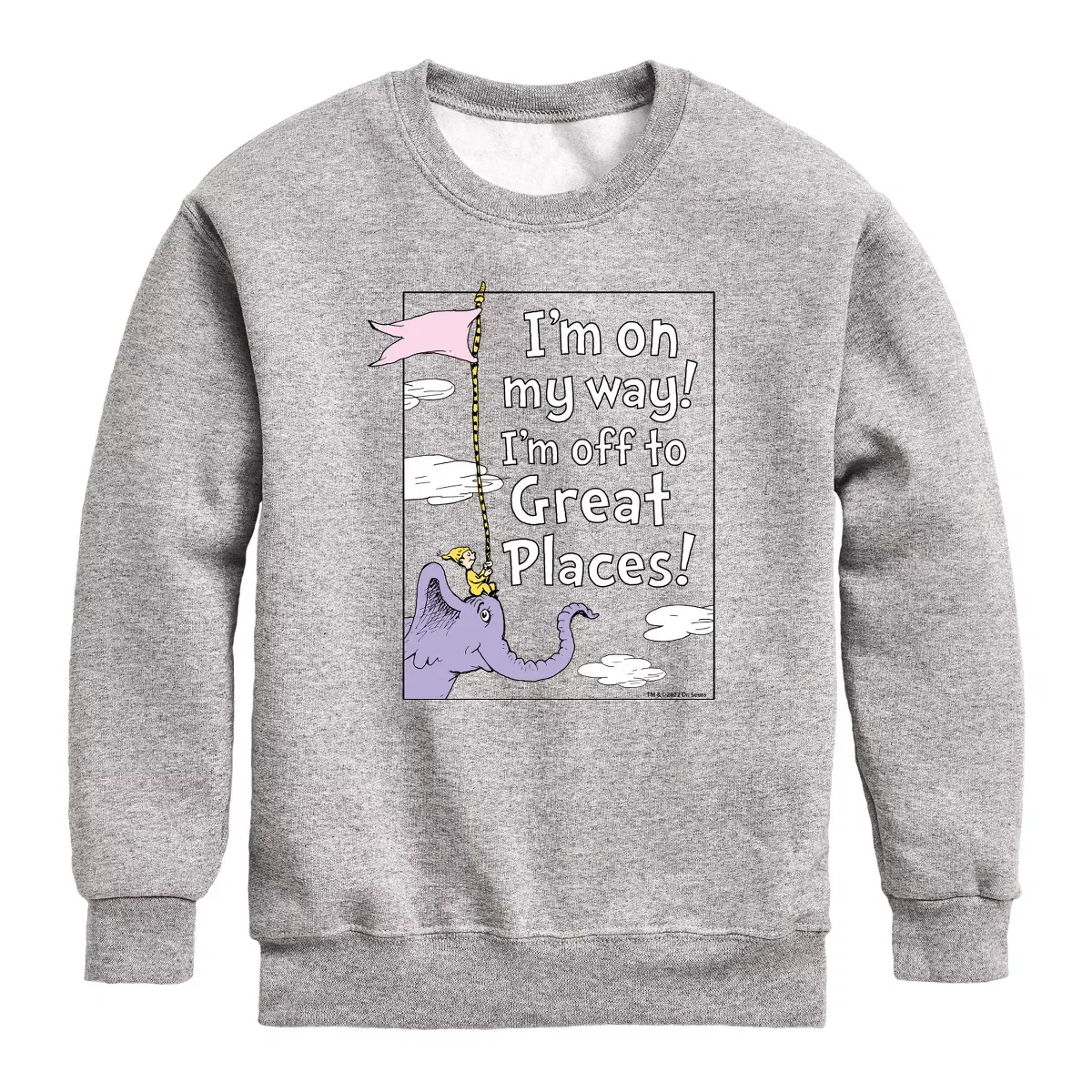 Детский свитшот для мальчиков с принтом I'm On My Way Dr. Seuss, Athletic Heather