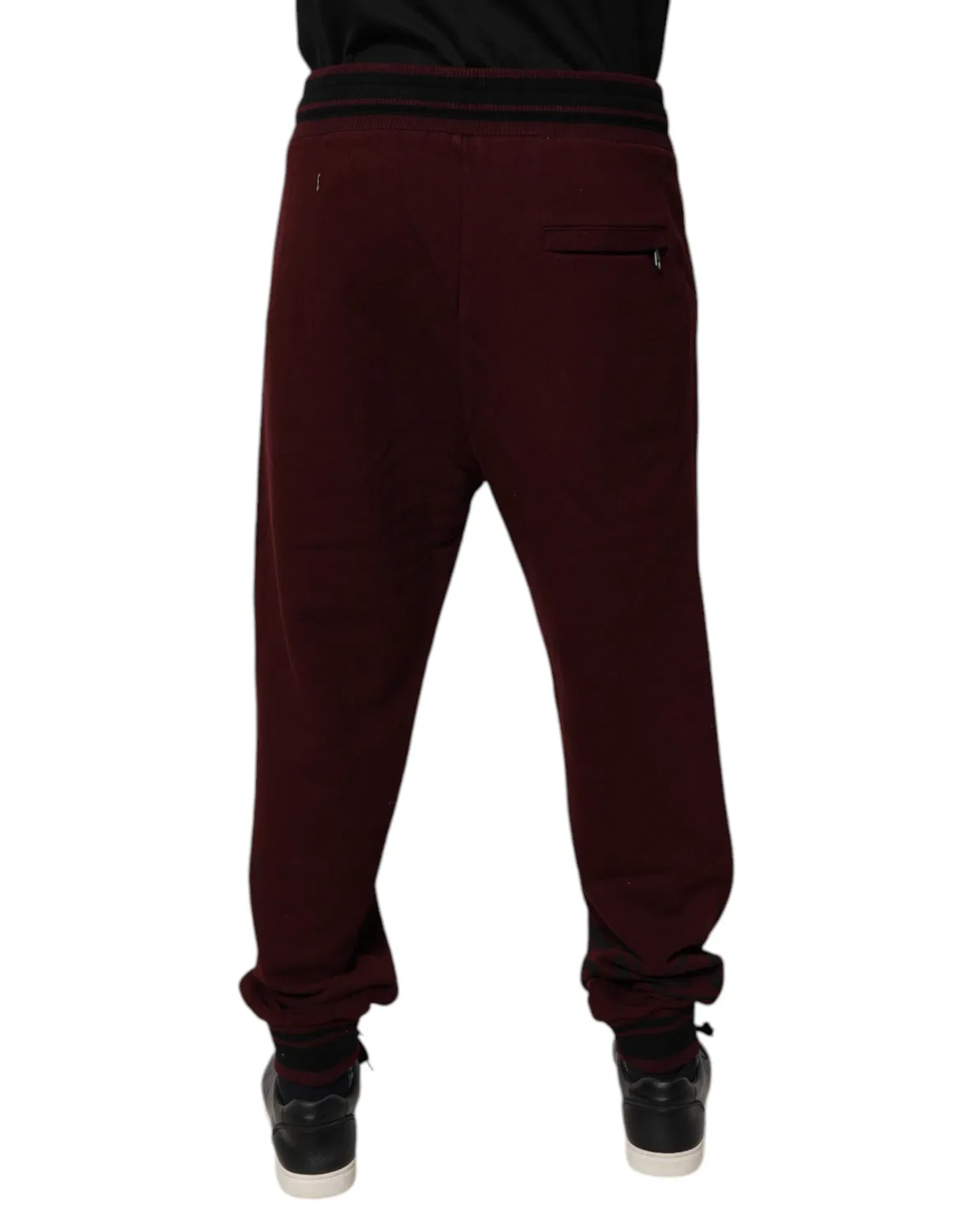 Мужские спортивные брюки на шнурке с логотипом Bordeaux Cotton Jogger Dolce & Gabbana, Bordeaux — фото 4
