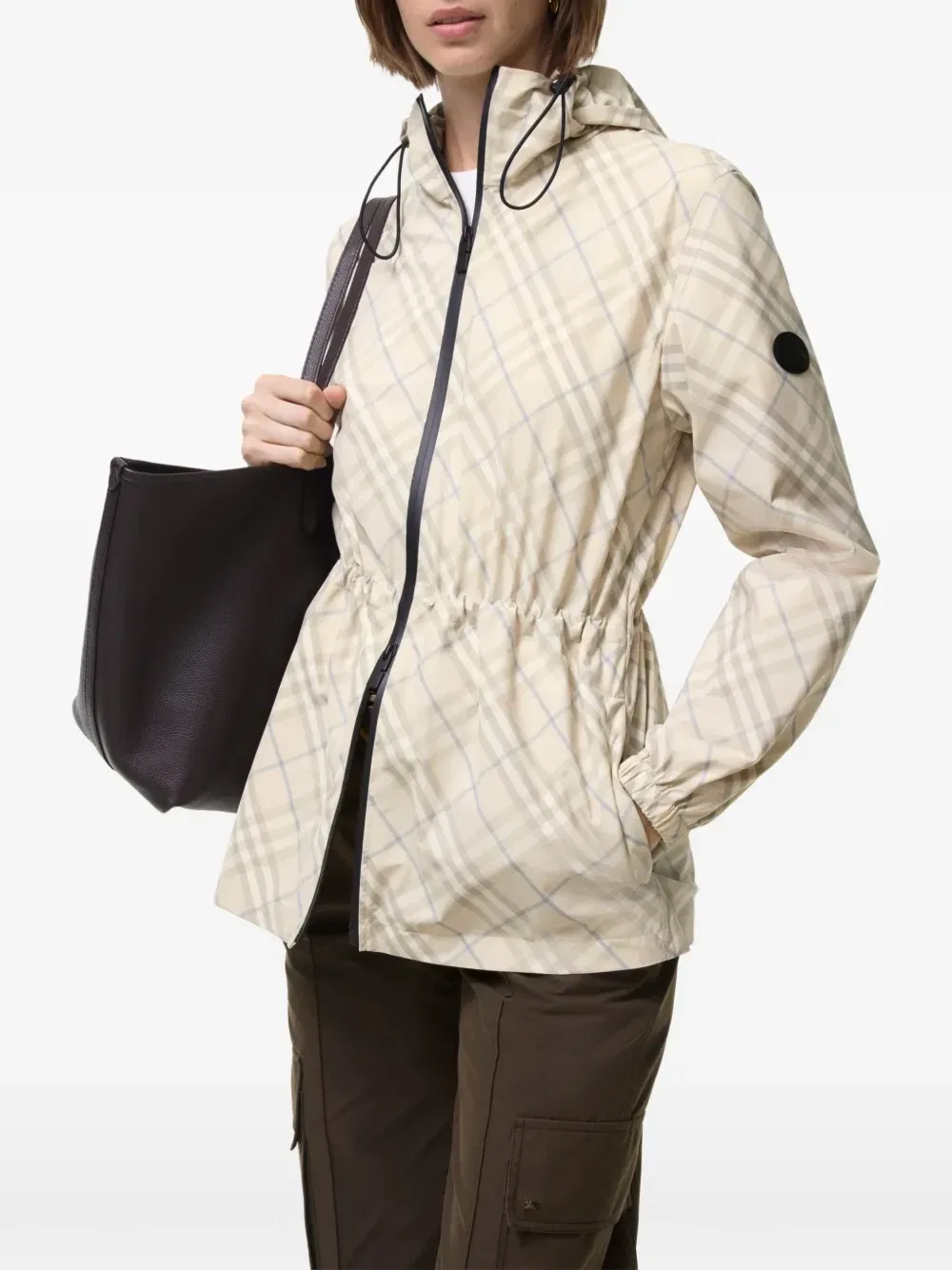Легкая куртка в клетку Burberry, бежевый — фото 2