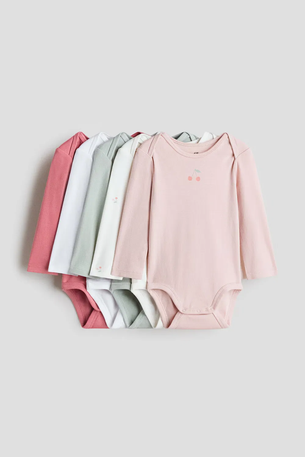 Набор из 5 боди с длинными рукавами H&M, Rosa/Kirschen
