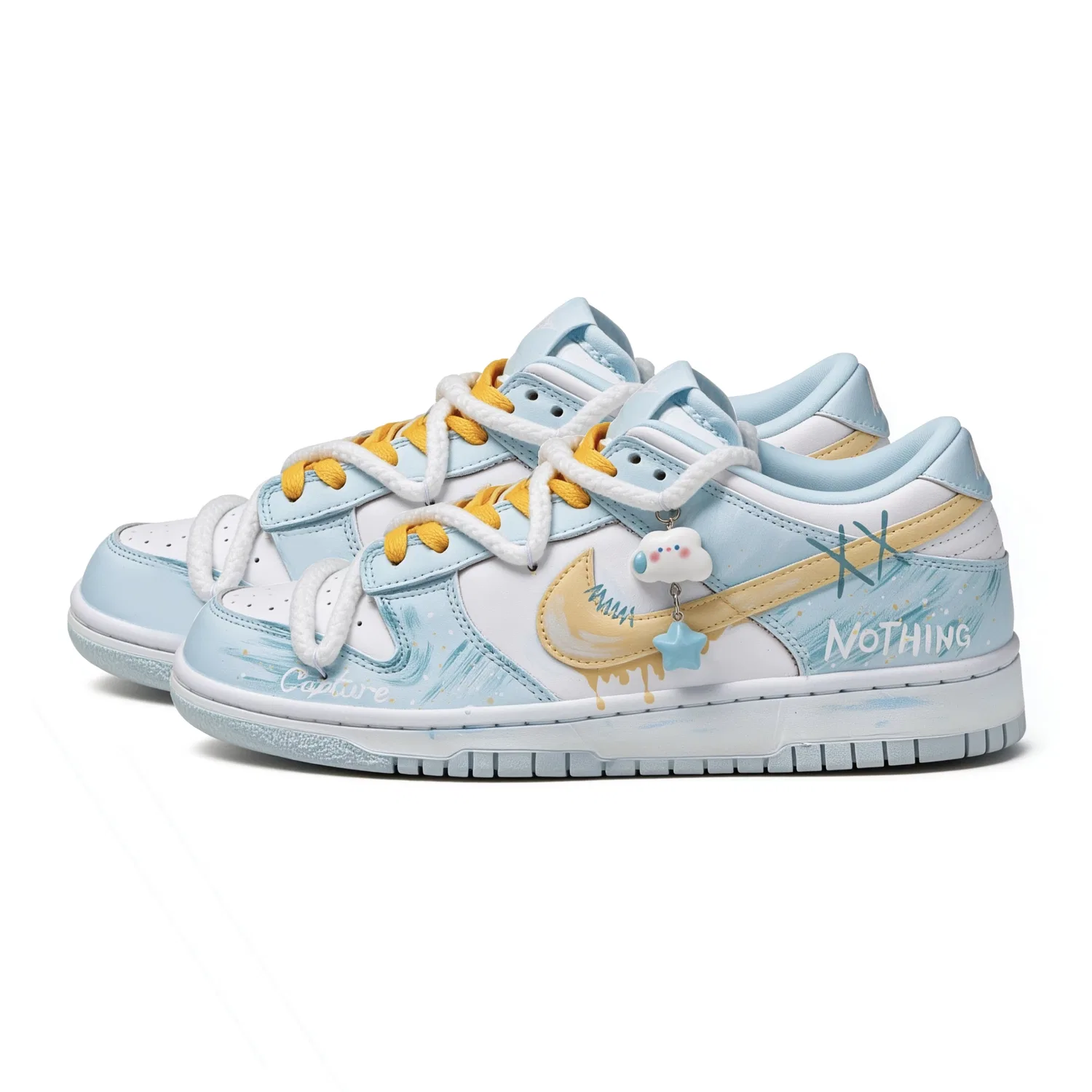 Детские скейтборд-кроссовки Nike Dunk, Light Blue — фото 4