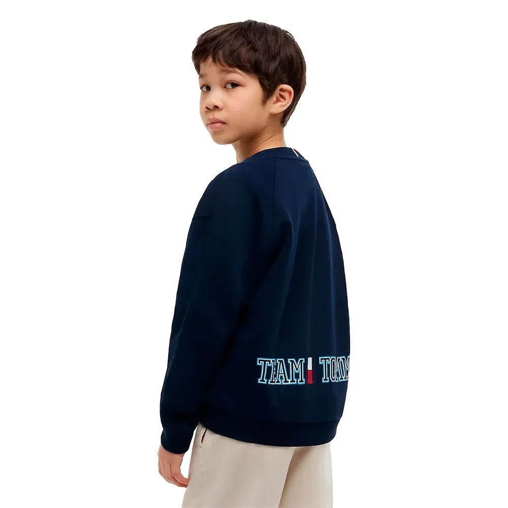 Детский свитшот для мальчиков хлопковый Team Tommy Tommy hilfiger, Blue — фото 2