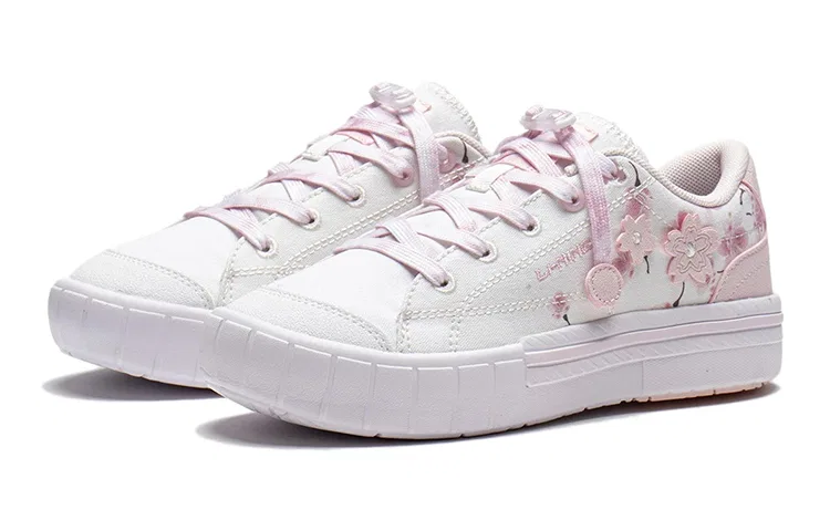 Детские кеды из синтетической кожи и текстиля с удобной посадкой Li-Ning YOUNG, White Pink — фото 4