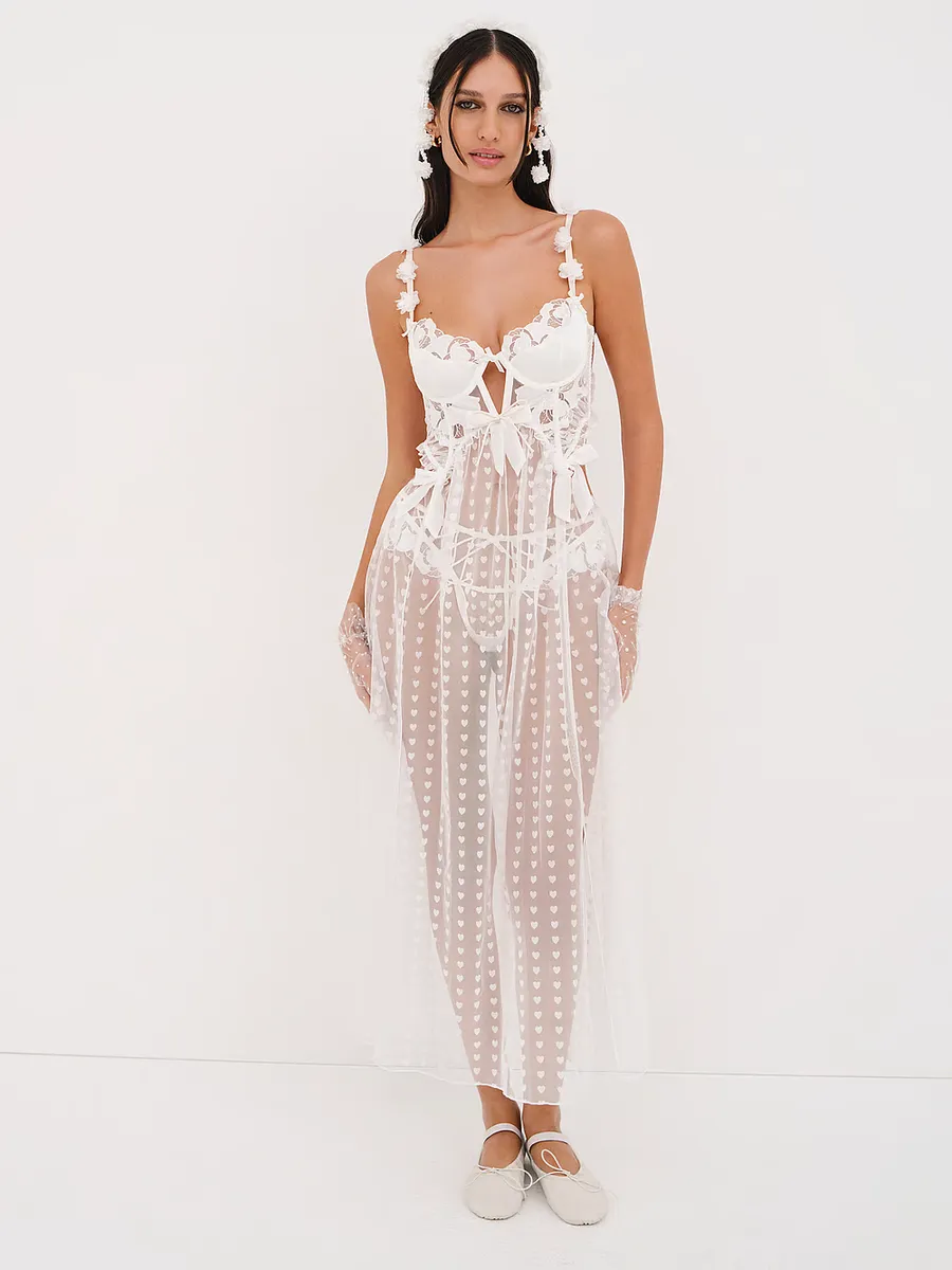 

Платье-комбинация макси Amore For Love & Lemons, белый