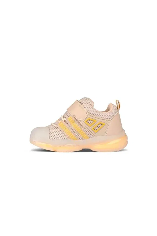 Детские спортивные кроссовки для мальчиков со светодиодами Vicco, Beige — фото 3