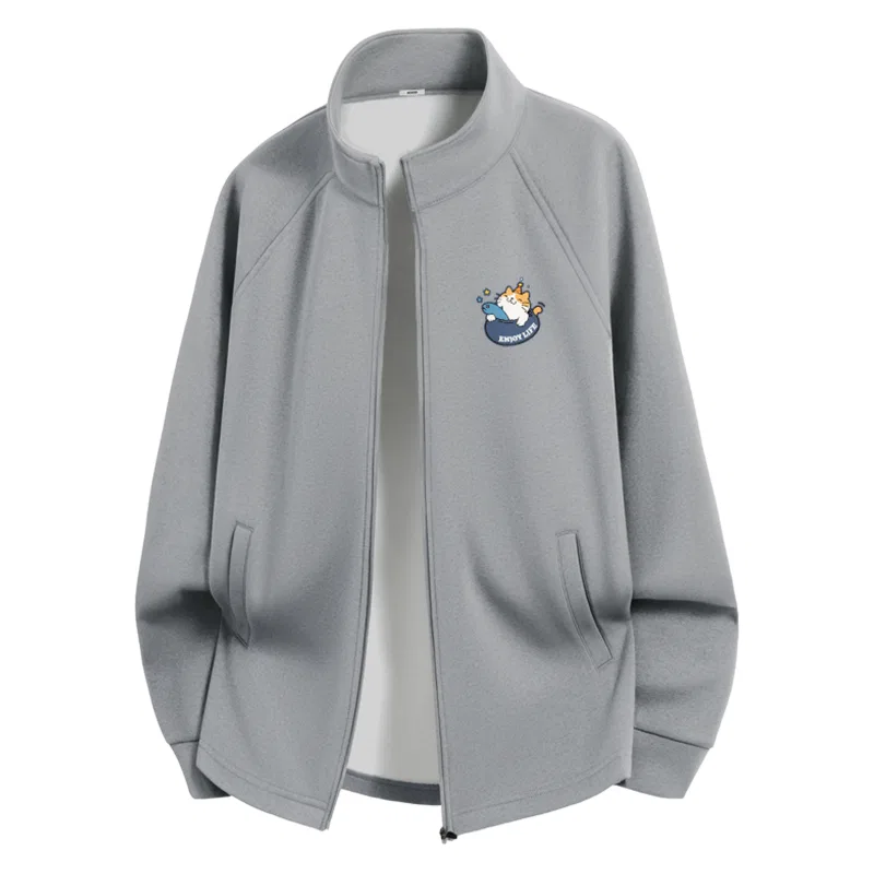 Детская куртка с быстросохнущей тканью MINISO, Light Gray (Chest Logo with Fish and Cat Design)